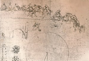 Voorbereidende schets voor het schilderij van `Het Laatste Avondmaal`, c1494-c1499 door Leonardo da Vinci
