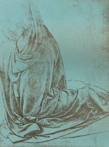 Voorbereidende studie van draperie voor de Engel in de `Maagd van de Rotsen`, 1472-c1519 1883 door Leonardo da Vinci