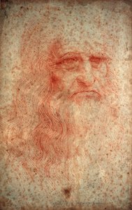 Zelfportret van Leonardo da Vinci, Italiaanse schilder, beeldhouwer, ingenieur en architect, c1513 door Leonardo da Vinci