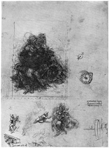 Studies voor De Maagd en het Kind met Sint Anna en Johannes de Doper, 1503-1954 door Leonardo da Vinci