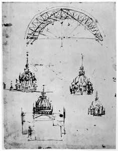 Studies voor de centrale koepel van de kathedraal van Milaan, laat 15e eeuw 1954