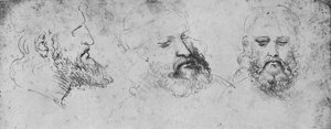 Studies van het Hoofd van Cesare Borgia vanuit Drie Hoeken, ca. 1480