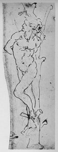 Studie voor een St. Sebastian, ca. 1480, 1945 door Leonardo da Vinci