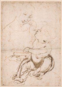 Studie voor de Madonna met een fruitschaal, ca. 1478 door Leonardo da Vinci