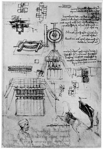 Studie voor het gieten van het Sforza-monument, c1493 1954 door Leonardo da Vinci