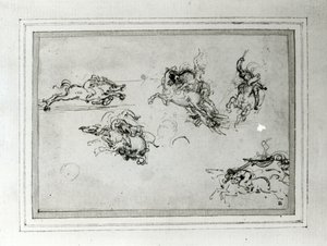 Studie van ruiters in gevecht, 1503-4