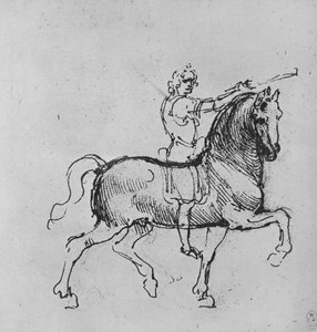 Studie van een ruiter, ca. 1480 1945 door Leonardo da Vinci