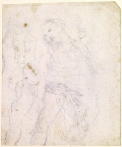 Studie van een Madonna [verso] door Leonardo da Vinci
