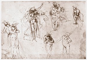 De Aanbidding der Koningen, ca. 1481 door Leonardo da Vinci