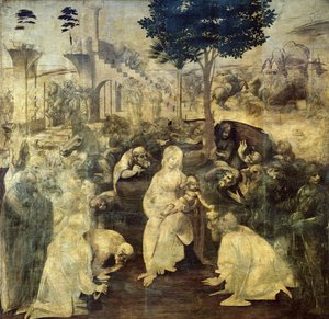 De Aanbidding der Wijzen door Leonardo da Vinci