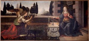 De Annunciatie door Leonardo da Vinci