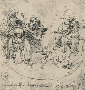 De ontmaskering van afgunst, c1480 1945 door Leonardo da Vinci