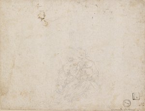 De Maagd en het Kind aanbeden door Leonardo da Vinci