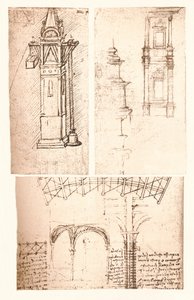 Drie architecturale tekeningen, ca. 1472-ca. 1519, 1883