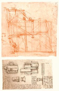 Twee tekeningen, ca. 1472-1519, 1883 door Leonardo da Vinci