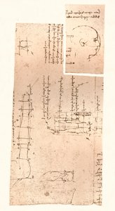 Twee tekeningen die de theorie van de proporties van het menselijk figuur illustreren, ca. 1472-ca. 1519, 1883 door Leonardo da Vinci