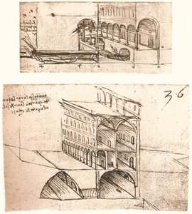 Twee plannen voor kanalen in een stad, ca. 1472-ca. 1519, 1883