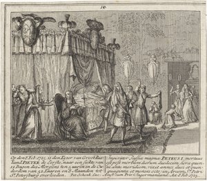 De dood van Peter de Grote op 8 februari 1725