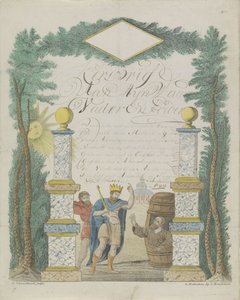 Wensbrief met Alexander de Grote die Diogenes in de ton bezoekt door Leonardus Schweickhardt