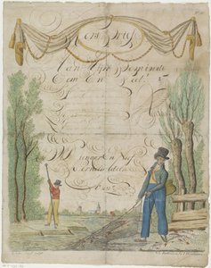 Wensbrief met vissers door Leonardus Schweickhardt