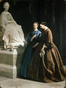 Maria Clotilde en Maria Pia van Savoye bij Superga (olieverf op doek)