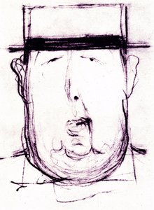 Spotprent van de Ierse schrijver Oscar Wilde (1854-1900) door Leonetto Cappiello (1875-1942) 1899