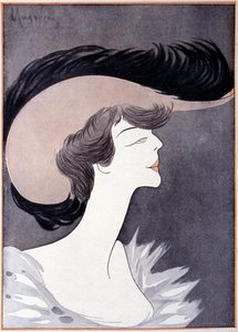 Portret van mevrouw Longworth (Alice Roosevelt Longworth) (1884 - 1980), dochter van Theodore Roosevelt. Cartoon door Leonetto Cappiello.