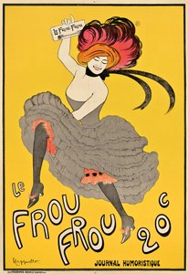Poster die het Franse tijdschrift "Le Frou Frou" adverteert