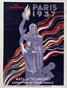 Poster van de Internationale Tentoonstelling in Parijs, 1937