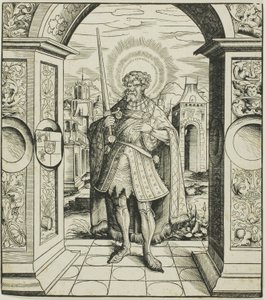 Sint Rolandus, uit Heiligen verbonden met het Huis van Habsburg door Leonhard Beck