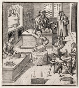 Jonge Maximiliaan in de munt door Leonhard Beck
