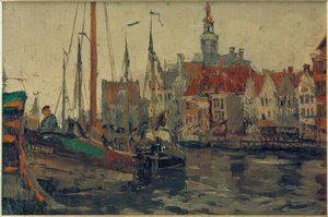 Vissersschip in de haven van Emden