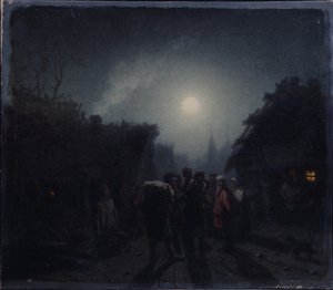 Voor een taverne. Nacht scène, 1860s-1870s