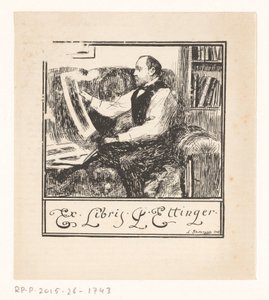 Ex libris van Pawel Ettinger door Leonid Osipovisch Pasternak
