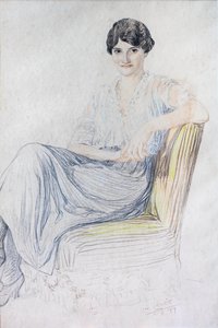 Portret van Lise Bonnefon door Leopold (1872-1947) Lelee