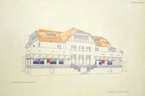 Uitzicht vanuit het noordoosten door Leopold (after) Bauer