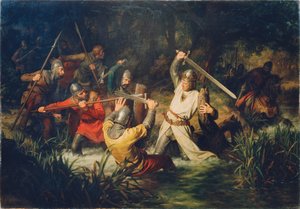 Rudolf van Habsburg in levensgevaar, 1872 door Leopold Edler von Löffler Radymno