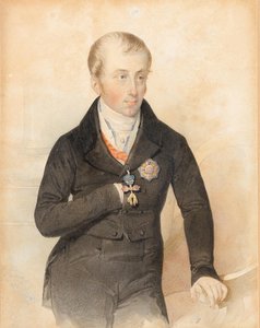 Portret van keizer Ferdinand I van Oostenrijk, 1836 door Leopold Fischer