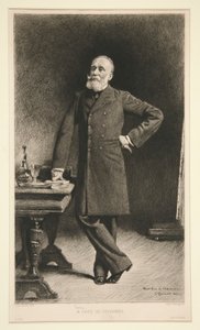 Portret van Pierre Puvis de Chavannes door Leopold Flameng