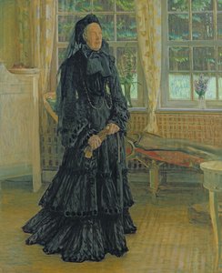 Marie Zacharias (1828-1907) Regenachtige Dag, 1904 door Leopold Karl Walter von Kalckreuth