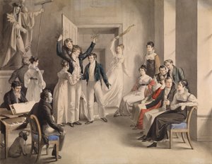 Franz Schubert 1797-1828. Gezelschapsspel van de Schubertianen in Atzenbrugg, 1821