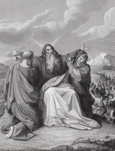 Het omhooghouden van de handen van Mozes, Exodus, Hoofdstuk 17, vers 12
