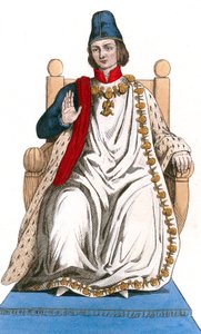 Franse koning Lodewijk XI in Saint Michel ordepak