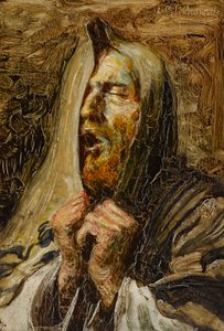 Hoor Israël (olieverf op board) door Leopold Pilichowski