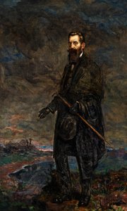 Portret van Theodor Herzl (olieverf op doek) door Leopold Pilichowski
