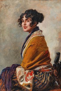 Portret van de actrice Lili Marberg, 1876-1962 door Leopold Schmutzler