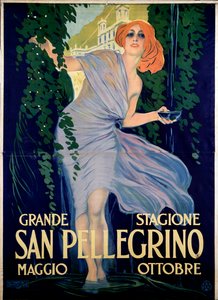 Reclameposter voor San Pellegrino kuuroord, Italië