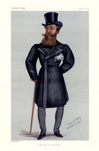 Generaal-majoor Henry Hope Crealock - portret staand met wandelstok en hoge hoed
