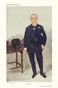 Sir David Lionel Goldsmid-Stern-Salomons - portret staand door Leslie Matthew (1851 1922) Ward