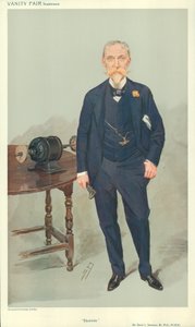 Sir David L Salomons, Elektriciteit, nd, Vanity Fair cartoon door Leslie Matthew Ward